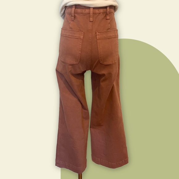 OAT NY High Rise Wide Leg Cropped Pants in Mocha - Picture 5 of 5